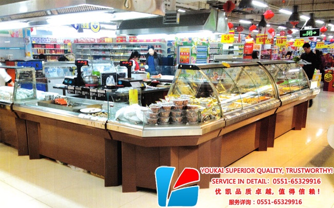 超市不銹鋼展示柜現場(chǎng)圖